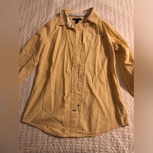 Tommy Hilfiger Yellow + White Striped Button Up
